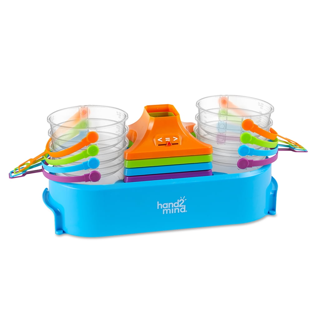 hand2mind Nestable Pan Balance, Pan Balance Scale for Classroom, Math Balance Scale for Kids, School Weight Scale, Balancing Scale Toy, Preschool Science Center Materials (Set of 4)