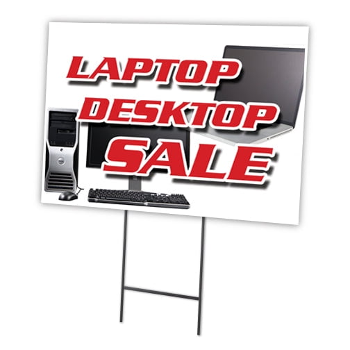 LAPTOP DESKTOP SALE 18"x24" Yard Sign & Stake | Advertise Your Business | Stake Included Double Sided Image | Made in The USA