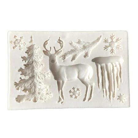 

COOLL Christmas Tree Reindeer Snowflake 3D Silicone Cake Fondant Mold DIY Baking Mould
