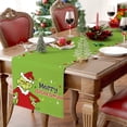 thumbnail image 4 of JOOCAR Christmas Table Runner, Green Christmas Shiny Christmas Red Hat Christmas Table Runner, Suitable for Christmas Kitchen Dining Table Table Holiday Decoration, 4 of 5