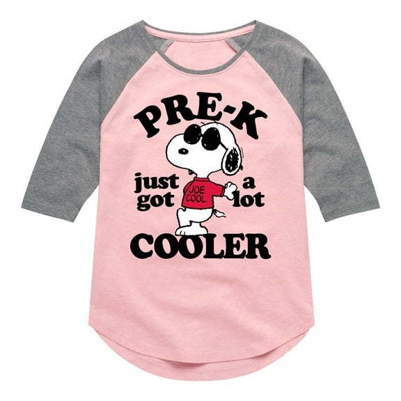 Peanuts - Pre-K Just Got Cooler - Toddler And Youth Girls Raglan Graphic T-Shirt