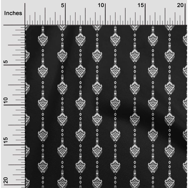 oneOone Silk Tabby Fabric Ethnic Ikat Decor Fabric Printed BTY 42 Inch Wide