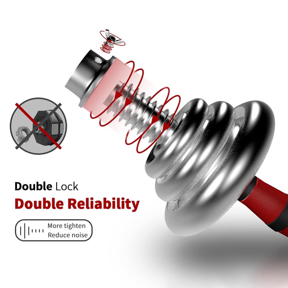 Riwcyla 44LB Adjustable Dumbbell Barbell 3-in-1 Weight Set with Connecting Rod for Home Gym