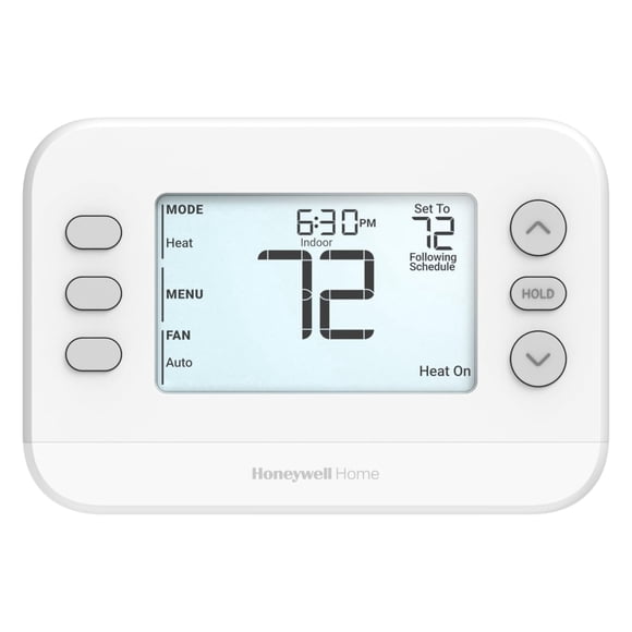 Honeywell Home X2P Programmable Thermostat, Single-Stage, 1 Heat/1 Cool Compatibility, 5-2 Day Schedule, White