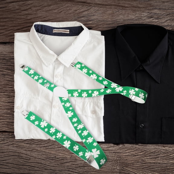 BESTYASH 2-Pack Light Green Adjustable Elastic Suspenders for Men and Women, Casual and Outdoor Use