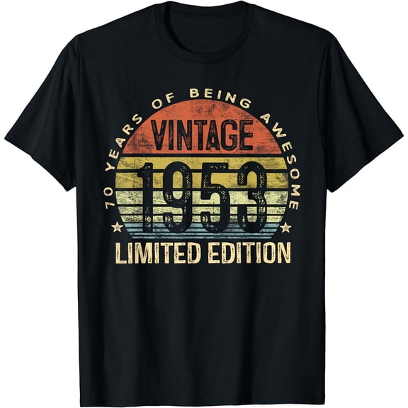 Vintage 1953 Limited Edition 70 Year Old Gifts 70th Birthday T-Shirt Black 2X-Large