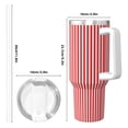 thumbnail image 4 of Disketp Red And White Stripes for 40 OZ Stainless Steel with Handle Lid Straw for Women Men Birthday Presents, 4 of 8