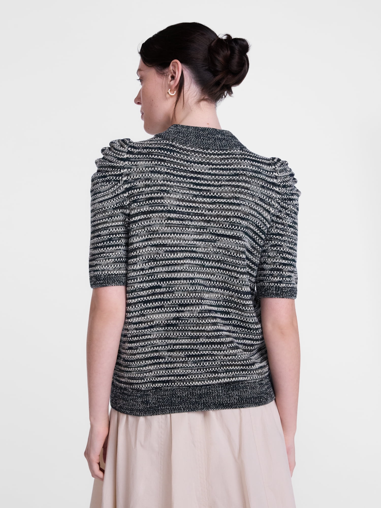 Scenario Women's and Women's Plus Henley Sweater with Puff Sleeves, Lightweight, Sizes XS-4X