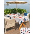 thumbnail image 5 of Outdoor Tablecloth with Umbrella Hole for Patio/Picnic/Party/Camping, 4th of July Star Cute Waterproof Table Cloth Rectangle Table Cover Washable, Wooden Striped Farmhouse (60"x 84"), 5 of 9