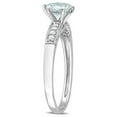 thumbnail image 5 of 1.00 Carat (Ctw) Light Aquamarine Ring with Diamonds in 10K White Gold for Women, 5 of 6