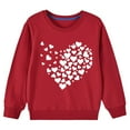 thumbnail image 4 of Odeerbi Kids Girls Crewneck Sweatshirts Pullover Sweatshirts Children's Fall Winter Sweatshirt Heart Print Long Sleeve Sweater Top Red, 4 of 5