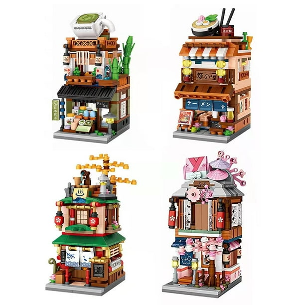 Bloques de construcción ELAICREE Japanese Street View 4 modelos