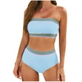 thumbnail image 2 of Conjunto de bikini sin mangas con almohadillas para el pecho, estilo conservador, de nailon, para mujer, 2 of 4