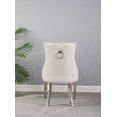 thumbnail image 5 of K-LIVING FANCY BEIGE-COLORED TUFTED VELVET CHAIRS WITH STAINLESS STEEL LEGS & STURDY BACK HANDLE (2 CHAIRS), 5 of 5
