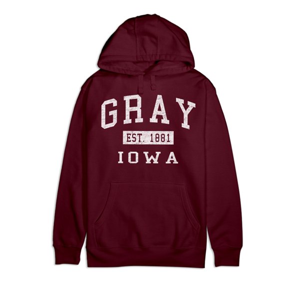 Gray Iowa Classic Established Premium Cotton Hoodie
