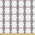 thumbnail image 1 of Abstract Fabric by the Yard, Rhythmic Pattern Geometric Motifs Intertwined on Plain Backdrop, Upholstery Fabric for Dining Chairs Home Decor Accents, White Eggplant Pale Fuchsia by Ambesonne, 1 of 5