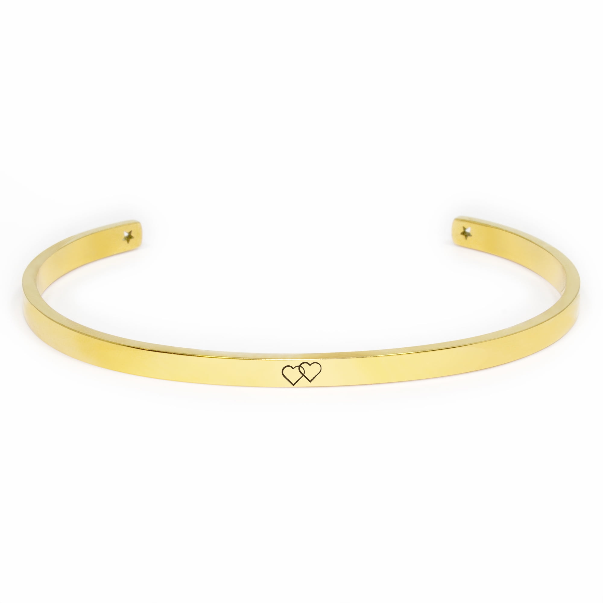 "We will always be connected…" Adjustable Gold Stainless Steel Cuff Bangle Mother's Day Gift Set