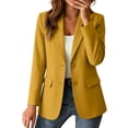 thumbnail image 2 of Sentmoon Blazers Solid Color Long Sleeve Lapel Button Down Blazer Jacket Business Casual Suit Coat for Office, 2 of 8