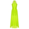 thumbnail image 3 of iiniim Women's Long Lyrical Dance Contemporary Costume Sleeveless Split Maxi Dress Ballroom Dancewear Fluorescent Green L, 3 of 7