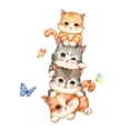 thumbnail image 1 of nipocaio Autocollant Mural Mignon Chats Papillons Décoration Murale, 1 of 5