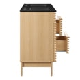 thumbnail image 2 of Pemberly Row 47.5" MDF Wood Double Sink Bathroom Vanity in Oak/Black, 2 of 4