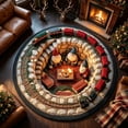 thumbnail image 5 of 3D Christmas Gnome Train Round Area Rug - Soft Non-Slip Washable Floor Mat for Living Room Bedroom Entryway Festive Holiday Decor, 5 of 7