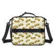thumbnail image 2 of School Bus and Wheels Beige Pattern Insulated Lunch Bag with Shoulder Strap and Bottle Holder,Bento School Lunch Bag Box,11x9.5x3.5 Inches, 2 of 5