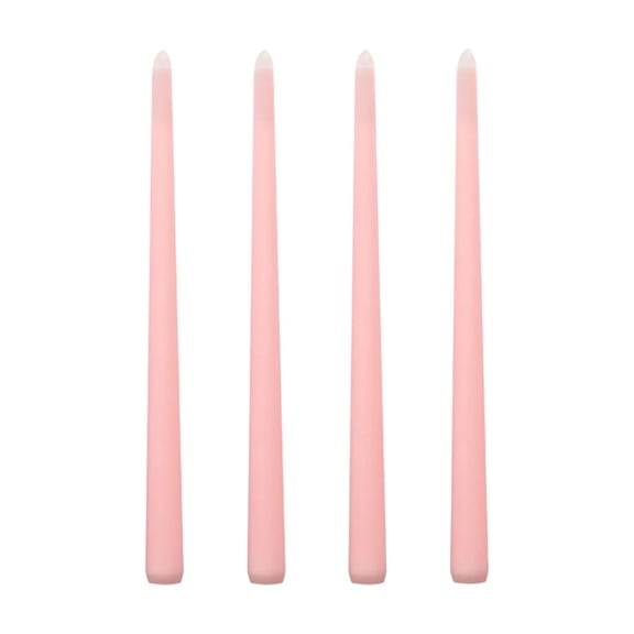 4 Pack 10-inch Unscented Taper Candles, Long Burning European Style Pillar Candles for Wedding Centerpieces, Christmas Dinner Table Decor, Romantic Home Atmosphere,Pink