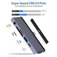 thumbnail image 3 of six en un USB , a 4K 4K Accesorios de salida Puerto USB 3.0 Adaptador multipuerto de conector de auriculares de 3.5 mm para CUTICAT Adaptador de concentrador multipuerto, 3 of 8