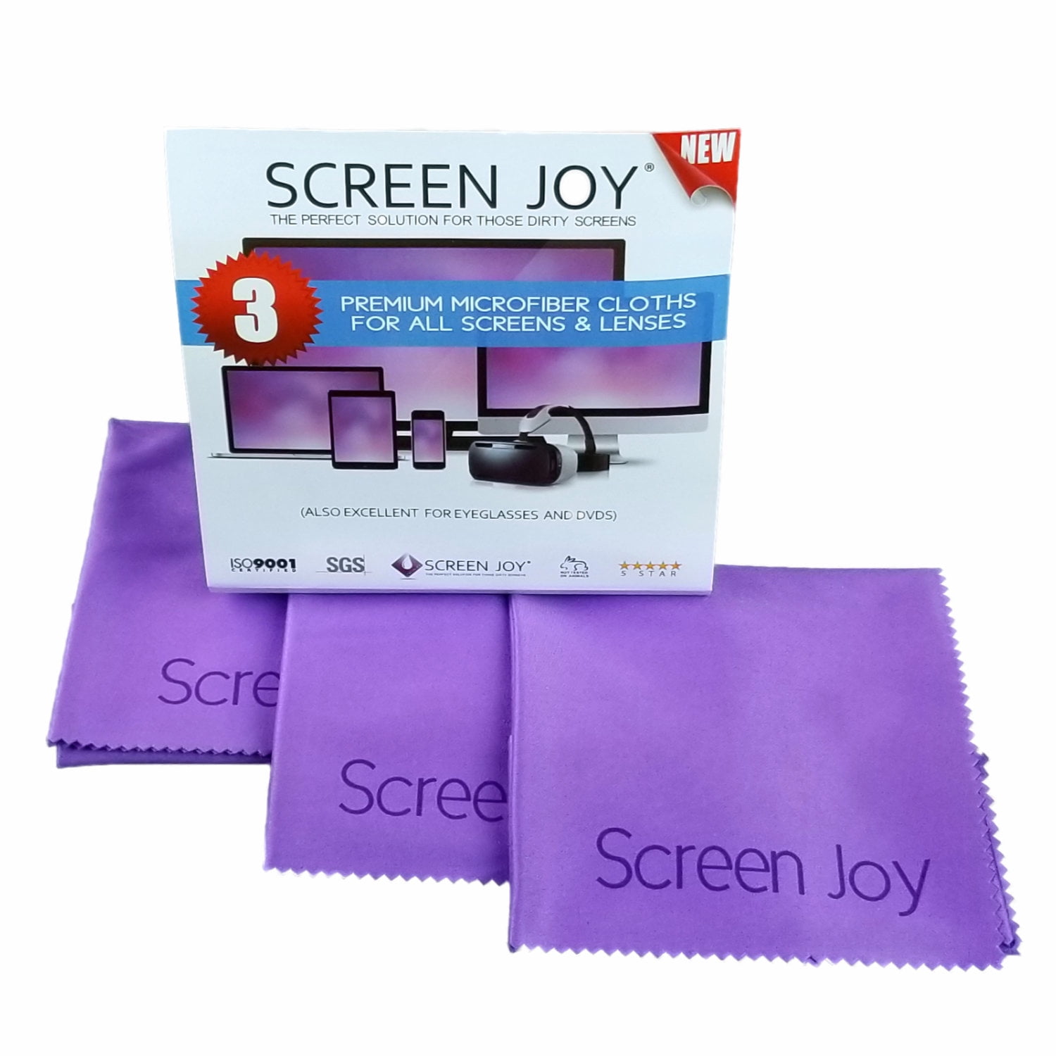 Screen Joy Microfiber Cleaning Cloths Excellent for laptops, tablets