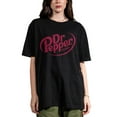 thumbnail image 3 of Dr Pepper Est. 1885 Maroon Logo Adult Black Crew Neck Oversized Heavyweight Short Sleeve Tee-Small, 3 of 7