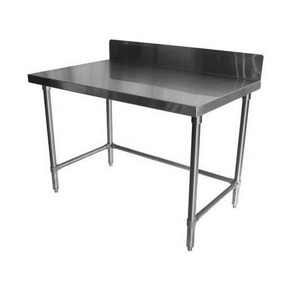 Prairie View STBS303460 U-Frame Knock Down Stainless Steel Backsplash Tables - 34 x 30 x 60 in.