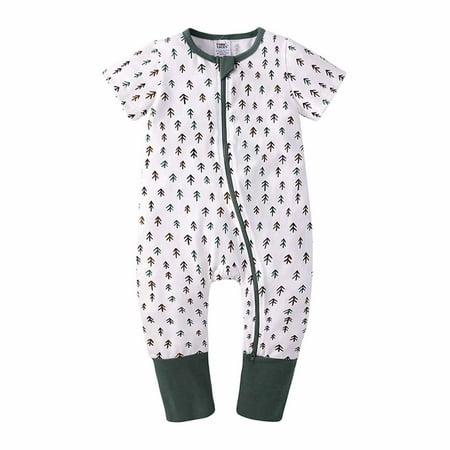 

Pejock Newborn Baby Girl s Boy s Romper Jumpsuit Organic Cotton One-Piece Coverall Toddler Short Sleeve Zipper One-piece Pajamas Romper Jumpsuit 3M-3Years