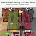thumbnail image 3 of Eunos 61 inch L Shaped Gaming Desk with Power Outlets & LED Light, Computer Desk with 4 Tiers Drawers for Home Office, Wood Grain Print, 3 of 8