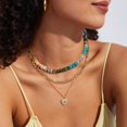 thumbnail image 2 of Collar KissYan de cuentas con piedras naturales chapado en oro de 14K, 43 cm, 2 of 8