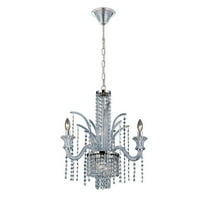 Traditional 3-Light Chandelier with Ice Blue Glass 25.25 inches Chandeliers Bailey Street Home 79-Bel-1862844