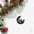 thumbnail image 5 of 1pc Black Cat Moon Wall Art Flower Metal Decor Wall Sculptures Gothic Decorative Hanging Pediments Ornament, 5 of 7