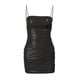 thumbnail image 1 of Gibobby Vestido de fiesta para mujer Vestido sexy de cuero de con correa de para mujer, vestido ajustado y fruncido de corte bajo, mini vestido de fiesta(Negro,CH), 1 of 5