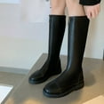 thumbnail image 4 of LSLJS Chaussures Rétro pour Femmes Décontractées Plates Grande Taille Mi-Mollet à Fermeture Éclair, 4 of 4