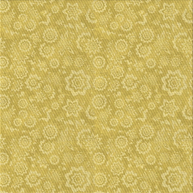 Ahgly Company Machine Washable Indoor Square Transitional Bright Gold Yellow Area Rugs, 5' Square