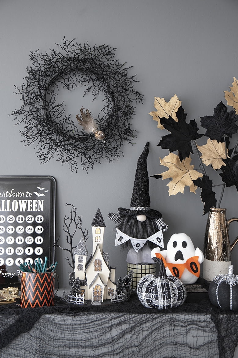 Lighted Cardboard Haunted House 13.5IN Halloween Tabletop Decor Battery-Powered Centerpiece