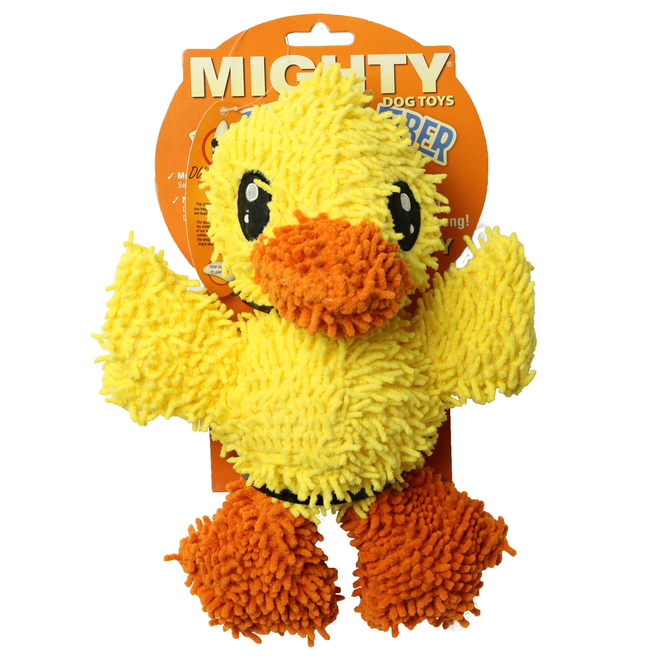 Mighty Microfiber Ball Med Duck Durable Plush Squeaky Dog Toy