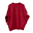 thumbnail image 6 of TTUHYWXI Retro Santa Sweatshirt for Women Vintage Christmas Fleece Linend Sweaters Crewneck Oversized Long Sleeve Tops (Red, L), 6 of 6