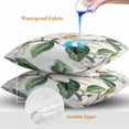 thumbnail image 4 of Throw Pillow Covers 24x24 Inch Set of 2, White Floral Waterproof Outdoor Pillow Covers, Botanical Magnolia Flower Leaves Butterfly Decorative Cushion Pillowcases for Couch, Sofa, Bed, Garden, Patio, 4 of 9