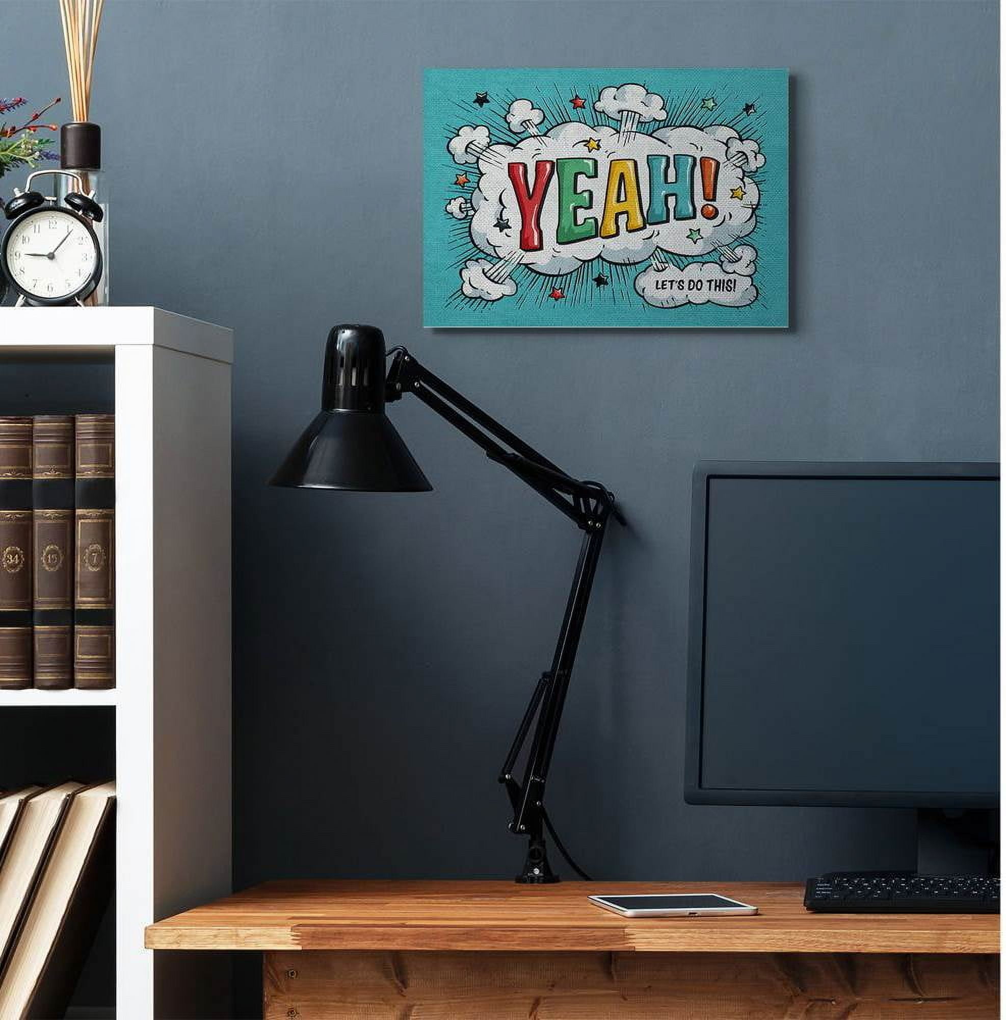 Stupell Industries Yeah! Vintage Comic Book Word Design Canvas Wall Art by Ester Kay