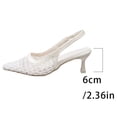 thumbnail image 5 of Miluxas Women's Slingback Kitten Low Heels Mesh Pumps Closed Pointed Toe Wedding Work Dress Shoes Beige 9(42), 5 of 9