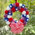 thumbnail image 6 of Clearance! Boovnll Patriotic Wreath, 12" Handcrafted Red White Blue Plush Balls Memorial Day Wreath, 4th of July Wreath for Indoor, Outdoor, Front Door, Fireplace, Wall Decor, 4th of July Decorations, 6 of 9