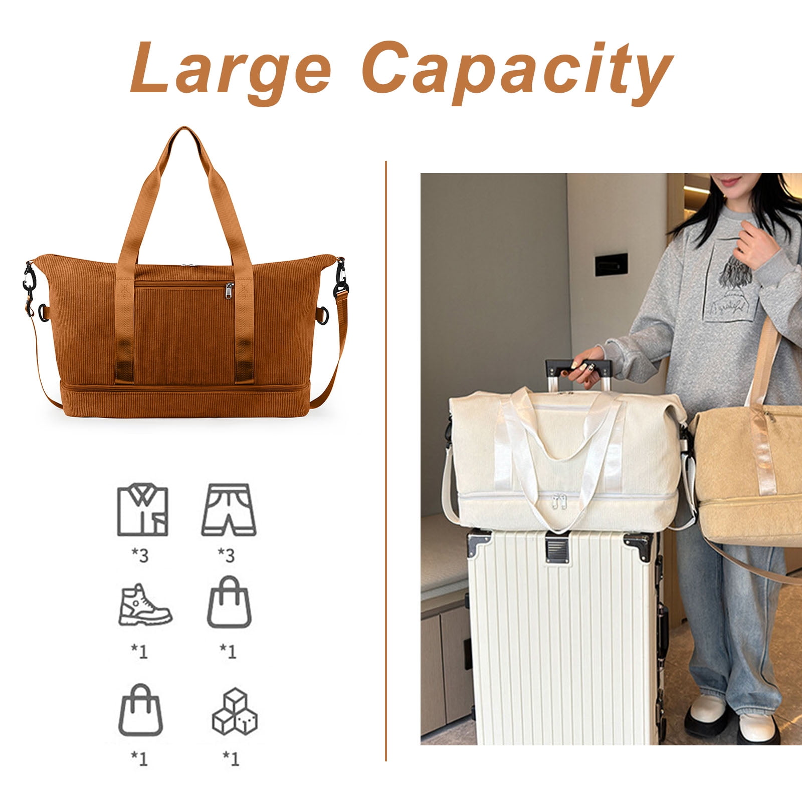 Gynky Travel Duffel Weekender Bags for Women Carry on Large Tote Sport Duffle Hospital Gym Bag for Labor and Delivery Overnight Luggage with Shoe Compartment Trolley Sleeve Wet Pocket