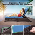 thumbnail image 5 of NOBLEMOOD 2 PCS Wicker Chaise Lounge Outdoor Lounge Chair with Wheels, Adjustable 6 Position Pool Reclining Chair with Blue Thickened Cushion & Pillow, 5 of 8