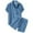 Blue, variant on Men's Casual Button-Down Shirts Short Sleeve Striped Dress Shirts Button Down Tops #Yb-Blue-XL